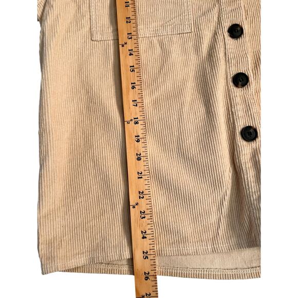ELAN Cassie Button Down Corduroy Shacket Ivory Women's Sz L NWT - Picture 6 of 7